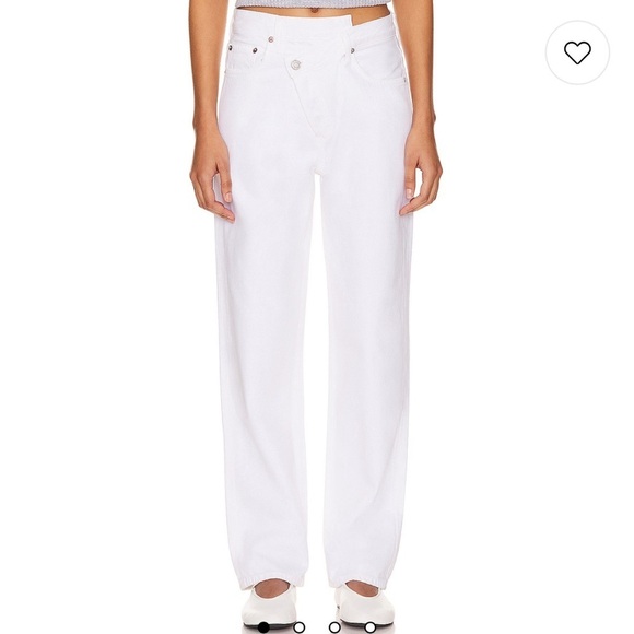Agolde Criss Cross straight jeans in milkshake, white, Size 25 K39 - Picture 1 of 14